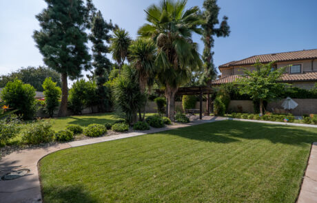 Lush and tranquil garden at Trinity Hills Estates, a senior living care home in Arcadia, California, providing a serene outdoor space for residents