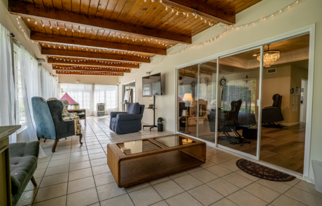 Cozy and inviting living space at Trinity Hills Estates, a senior living care home in Arcadia, California, designed for relaxation and comfort for residents